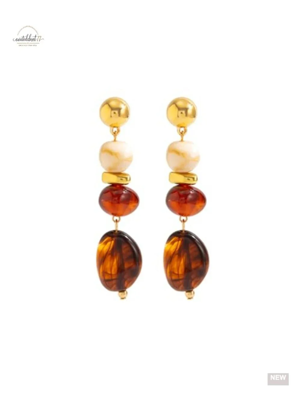 Chunky Resin Dangle Earrings Vintage Geometric Statement Jewelry